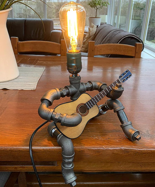 Steampunk Gitarre Roboter Lampe   Steampunk Gitarre Roboter Lampe